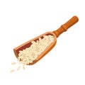 oatmeal wooden spoon cartoon vector illustration