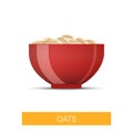 Oats in a bowl, vector