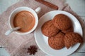 Oats cookies and coffee Royalty Free Stock Photo