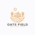 Oats Field Agriculture Harvest Concept Logo Badge