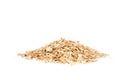 Oats flakes pile on white