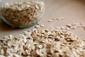 Oats in jar and background Royalty Free Stock Photo