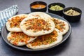 famous south Indian food Uthappam with chutney. Royalty Free Stock Photo