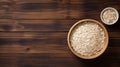 Oatmeal On Wood Table: Boldly Textured Surfaces In 8k Resolution