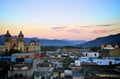 Oaxaca city view during sunset Royalty Free Stock Photo