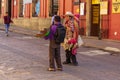 Souvenir sellers on street, Oaxaca, Mexico