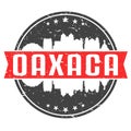 Oaxaca, Mexico Round Travel Stamp. Icon Skyline City Design. Seal Tourism Vector Badge Illustration.