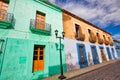 Oaxaca, Scenic old city streets and colorful colonial buildings in historic city center Royalty Free Stock Photo