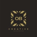 OB initial letter luxury ornament monogram logo template vector Royalty Free Stock Photo