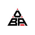 OBA triangle letter logo design with triangle shape. OBA triangle logo design monogram. OBA triangle vector logo template with red Royalty Free Stock Photo