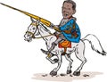 Obama as a knight on horse