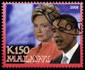 Obama and Clinton Postage Stamp from Malawi Royalty Free Stock Photo