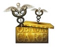 Obamacare Box with Political Medical Symbols - 3D Illustration