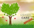 Obamacare Repeal Or Replace American Healthcare Reform - 2d Illustration Royalty Free Stock Photo
