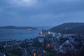 Oban Harbour at Rainy Evening in Scotland Royalty Free Stock Photo