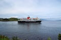 Oban, United Kingdom - February 20, 2010: Holiday ship navigate along sea coast. Cruise liner in sea. Cruise destination