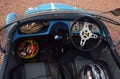 Oban, United Kingdom - February 20, 2010: passenger compartment of car. Kit car interior. rare car. Empty automobile