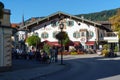 Obberamergau, Germany - October 15, 2017: Traditional homes with