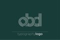 OBD modern geometric typography logo Royalty Free Stock Photo