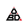 OBD triangle letter logo design with triangle shape. OBD triangle logo design monogram. OBD triangle vector logo template with red Royalty Free Stock Photo