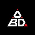 OBD triangle letter logo design with triangle shape. OBD triangle logo design monogram. OBD triangle vector logo template with red Royalty Free Stock Photo