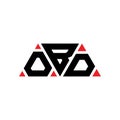 OBD triangle letter logo design with triangle shape. OBD triangle logo design monogram. OBD triangle vector logo template with red Royalty Free Stock Photo