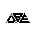 OBE triangle letter logo design with triangle shape. OBE triangle logo design monogram. OBE triangle vector logo template with red Royalty Free Stock Photo
