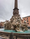 Obelisco Agonale with Bernini`s Fountain close-up