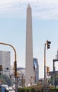 Obelisk and 9 de Julio Avenue in Buenos Aires Royalty Free Stock Photo