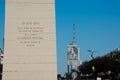 Obelisk of Buenos Aires El Obelisco and a large steel image of MarÃÂ­a Eva Duarte de Peron