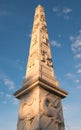 Obelisk close to Porta Napoli, historic gate to the city of Lecce in Puglia, Southern Italy.