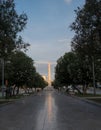 Obelisk close to Porta Napoli, historic gate to the city of Lecce in Puglia, Southern Italy.