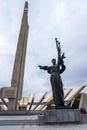 Obelisk Hero City Minsk and Monument near Belarusian Museum of the Great Patriotic War In Minsk, Belarus