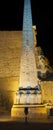 Obelisk with hieroglyphics at ancient egyptian Luxor Temple in night Royalty Free Stock Photo