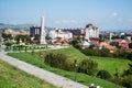 The obelisk of Horea, CloÃâ¢ca and Crisan with the city in the background