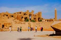 Obelisk, Inner view of a temple and carved pillars of the great hypostyle hall in the Precinct of Amon Re, Situated at Karnak Temp