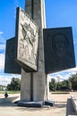 TVER, RUSSIA, JULY, 19.2017: Fragment of the Victory Obelisk in Tver city, devoted for the fallen soldiers of the World War II.