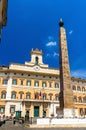 The Obelisk and the Palace of Montecitorio in Rome Royalty Free Stock Photo