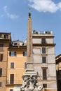 Obelisk in Pantheon Square - Piazza della Rotonda in Rome, Italy Royalty Free Stock Photo