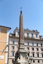 Obelisk in Pantheon Square - Piazza della Rotonda in Rome, Italy Royalty Free Stock Photo