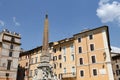 Obelisk in Pantheon Square - Piazza della Rotonda in Rome, Italy Royalty Free Stock Photo