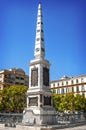 Obelisk on plaza de la Merced (Merced Square) in Malaga, Spain