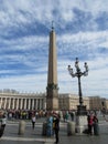 Obelisk in Saint Peter`s Square in Vatican City
