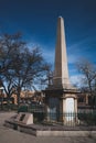 Obelisk in Santa Fe Plaza, Santa Fe, NM, USA