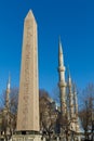 Obelisk of Theodosius and Blue Mosque Royalty Free Stock Photo