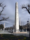 Obelisk of Theodosius and Blue Mosque from Istanbul, Turkey Royalty Free Stock Photo