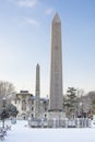 Obelisk of Theodosius (Dikilitas) in Sultanahmet Square. Royalty Free Stock Photo