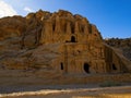 Obelisk Tomb on the road toward entrance to ancient city Petra, Jordan Royalty Free Stock Photo