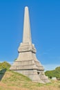 Obelisk gravetomb on a hill in Green-Wood cemetery, New York Royalty Free Stock Photo
