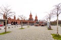 The Oberbaum Bridge is a double deck bridge crossing the River Spree, considered one of Berlin`s landmarks, Germany Royalty Free Stock Photo